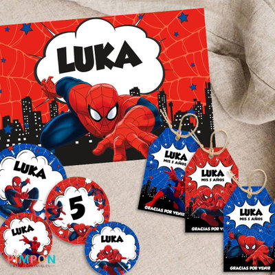 kit imprimible textos editables - SUPERHEROES - SPIDERMAN 