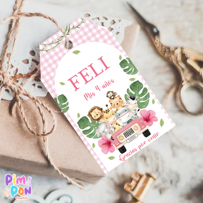 kit imprimible personalizado - ANIMALITOS - SAFARI MOD 2 ROSA