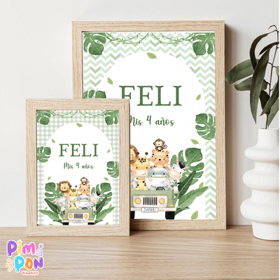 kit imprimible personalizado - ANIMALITOS - SAFARI MOD 2