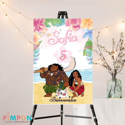 kit imprimible textos editables - PRINCESAS - MOANA 2