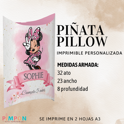 piñata imprimible - minnie mouse rosa 2