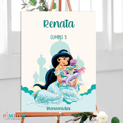 kit imprimible personalizado - PRINCESAS - JAZMIN
