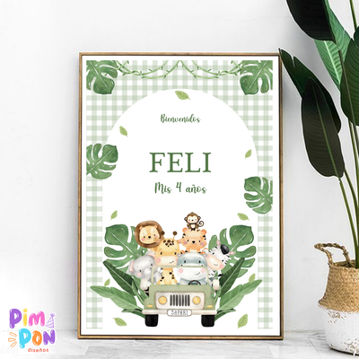 kit imprimible textos editables - ANIMALITOS - SAFARI MOD 2