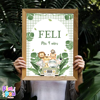 kit imprimible textos editables - ANIMALITOS - SAFARI MOD 2