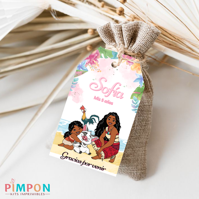 kit imprimible textos editables - PRINCESAS - MOANA 2