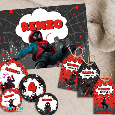 kit imprimible personalizado - SUPERHEROES - SPIDERMAN MILES MORALES