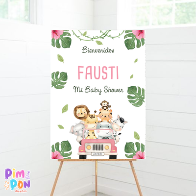 kit imprimible personalizado - ANIMALITOS - SAFARI MOD 3 ROSA