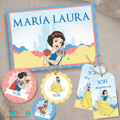 kit imprimible personalizado - PRINCESAS - BLANCANIEVES