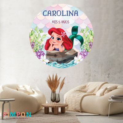 banner imprimible digital 1,20 mts - SIRENITA BEBE MOD. 1 2