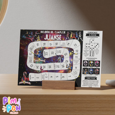 Juego imprimible - souvenir - juego de la oca power rangers