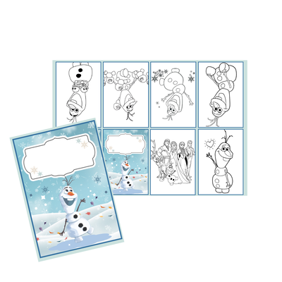 Juego imprimible - souvenir - mini libro para colorear olaf