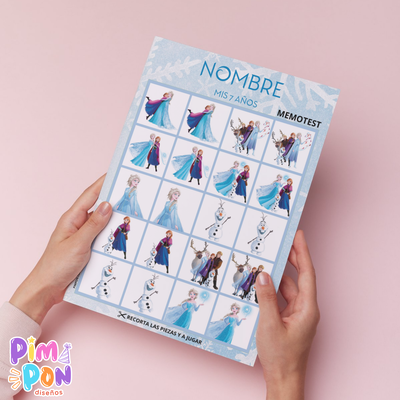 Juego imprimible - souvenir - memotest frozen