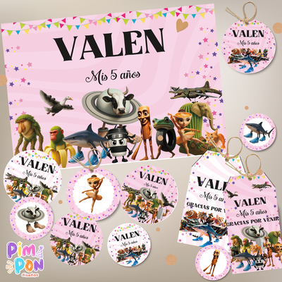 kit imprimible personalizado - ITALIAN BRAINROT ROSA