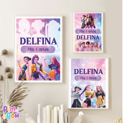 kit imprimible personalizado - HUNTRIX - GUERRERAS K-POP