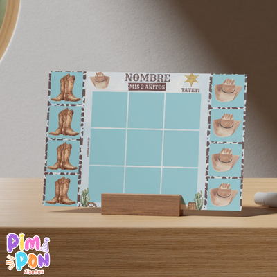 Juego imprimible - souvenir - tateti cowboy