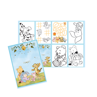 Juego imprimible - souvenir - mini libro para colorear winnie pooh