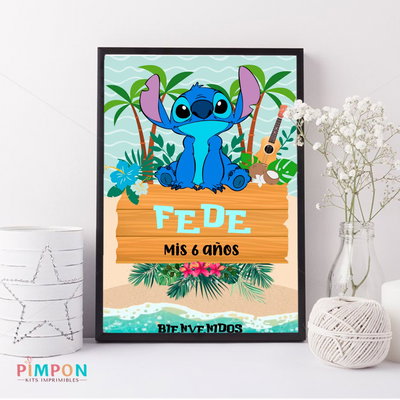 kit imprimible textos editables - STITCH