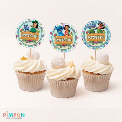 kit imprimible textos editables - LILO Y STITCH