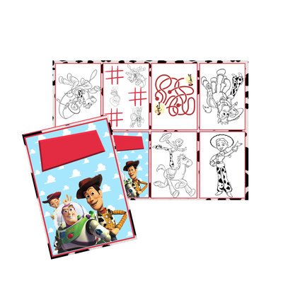 Juego imprimible - souvenir - mini libro para colorear toy story