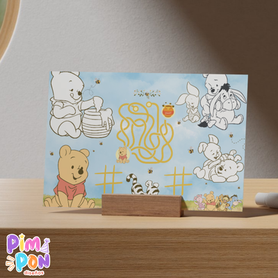 Juego imprimible - souvenir -mantel de actividades WINNIE POOH