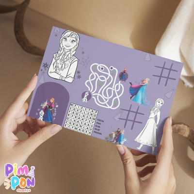 Juego imprimible - souvenir -mantel de actividades frozen ana