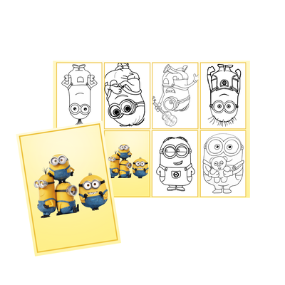 Juego imprimible - souvenir - mini libro para colorear minions