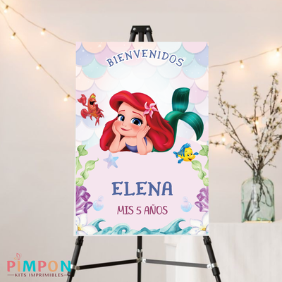 kit imprimible personalizado - PRINCESAS - LA SIRENITA BEBE MOD. 1