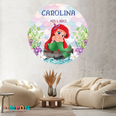 banner imprimible digital 1,20 mts - SIRENITA BEBE MOD. 1 1