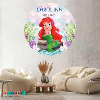 banner imprimible digital 1,20 mts - SIRENITA BEBE MOD. 1 4