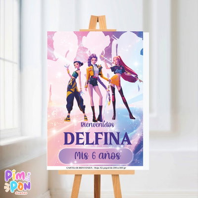 kit imprimible textos editables - HUNTRIX - GUERRERAS K-POP