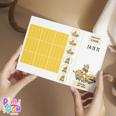 Juego imprimible - souvenir - ta te ti minions