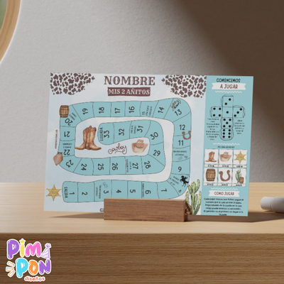 Juego imprimible - souvenir - juego de la oca cowboy