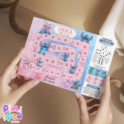 Juego imprimible - souvenir - juego de la oca stitch