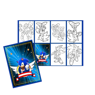 Juego imprimible - souvenir - mini libro para colorear sonic