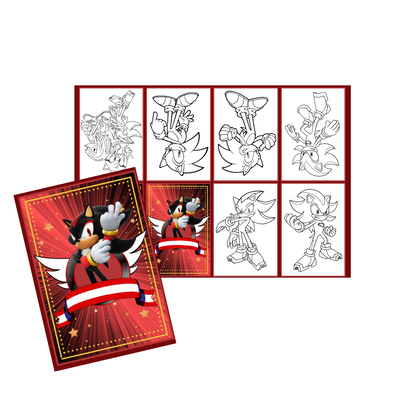 Juego imprimible - souvenir - mini libro para colorear shadow sonic