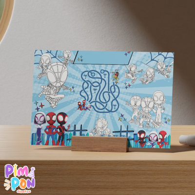 Juego imprimible - souvenir -mantel de actividades SPIDEY Y SUS SORPRENDENTES AMIGOS