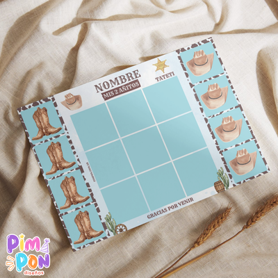 Juego imprimible - souvenir - tateti cowboy