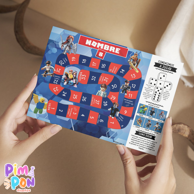 Juego imprimible - souvenir - juego de la oca roblox 