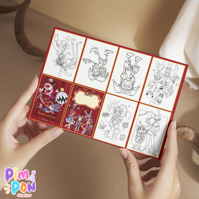 Juego imprimible - souvenir - mini libro para colorear circo digital