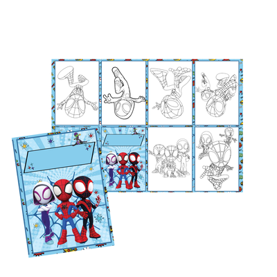 Juego imprimible - souvenir - mini libro para colorear spidey y sus sorprendentes amigos