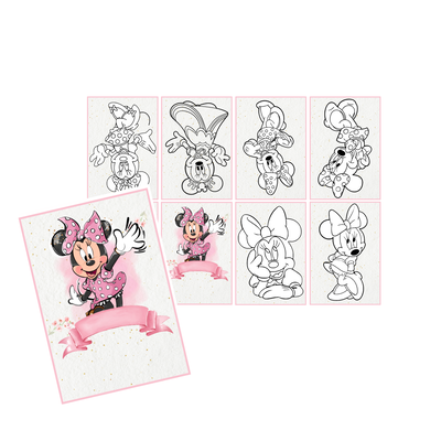 Juego imprimible - souvenir - mini libro para colorear minnie mouse