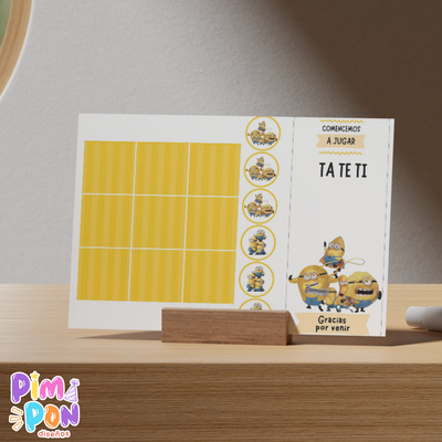Juego imprimible - souvenir - ta te ti minions