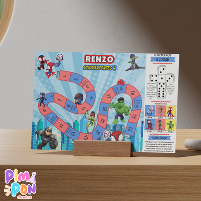 Juego imprimible - souvenir - juego de la oca spidey y sus sorprendentes amigos