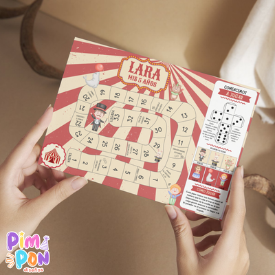Juego imprimible - souvenir - juego de la oca circo