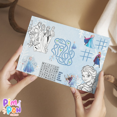 Juego imprimible - souvenir -mantel de actividades frozen