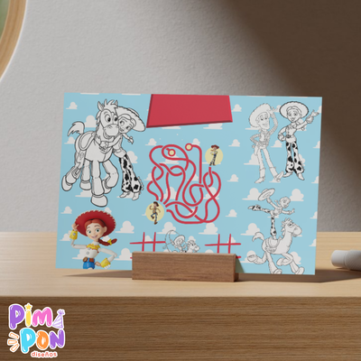 Juego imprimible - souvenir -mantel de actividades toy story jessie