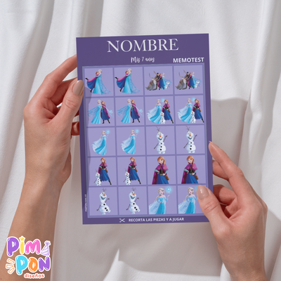 Juego imprimible - souvenir - memotest ana frozen