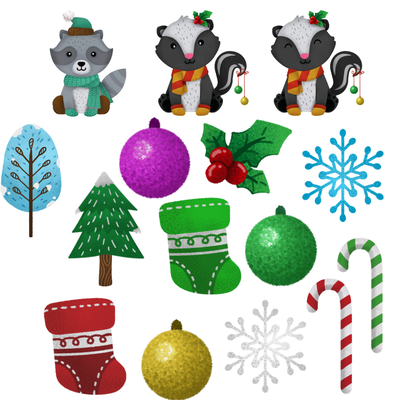 Cliparts + papeles digitales - navidad animalitos 02