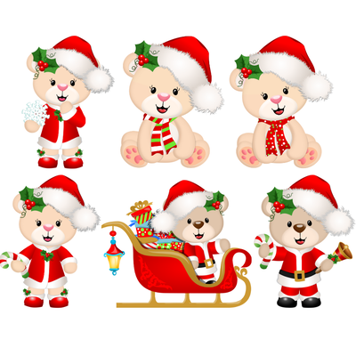 Cliparts + papeles digitales - osito navidad