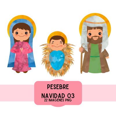 Cliparts + papeles digitales - navidad - pesebre 03